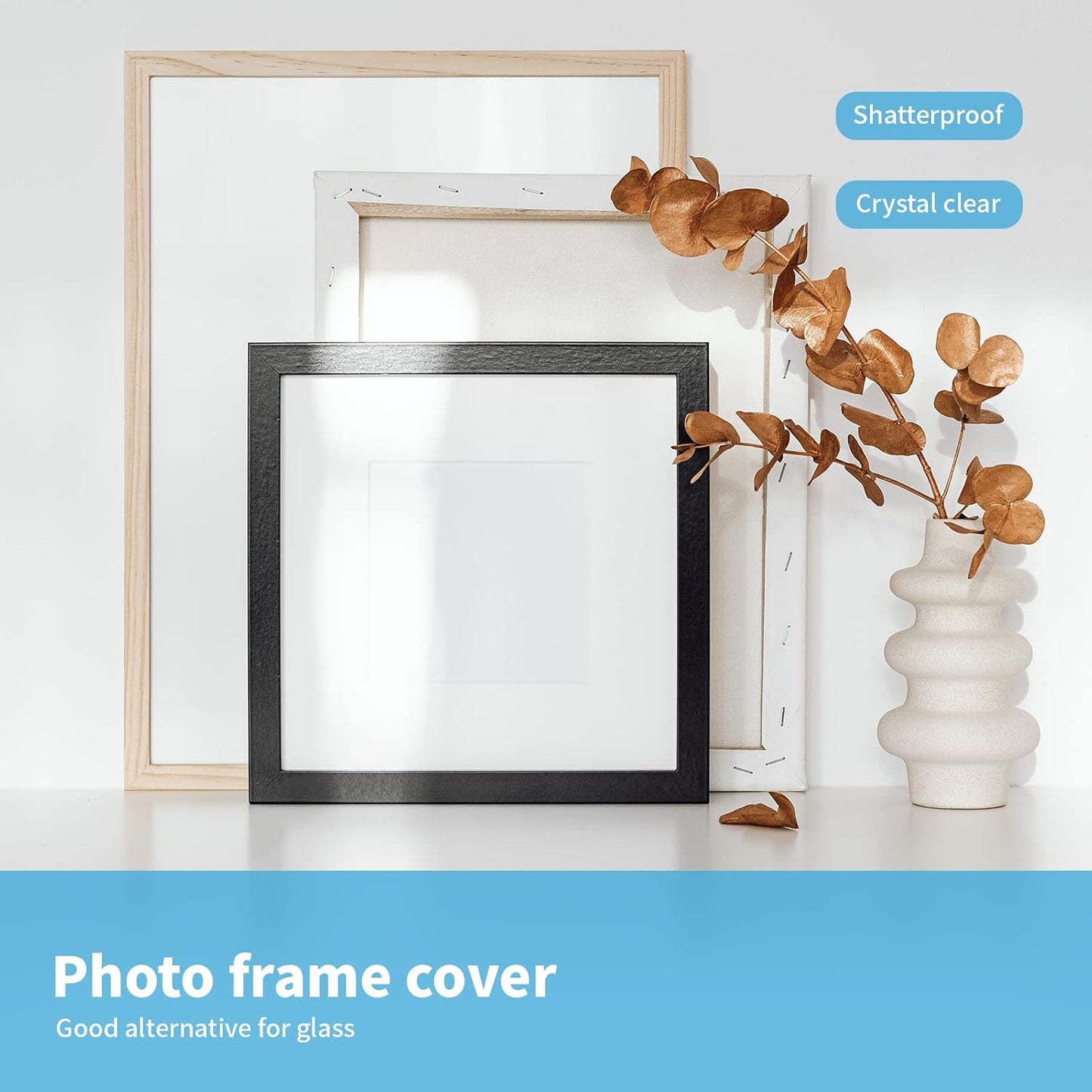 Art3d 10-Pack of 8×10" PET/Plexiglass Sheets, Transparent Clear Flexible Plastic Sheet Panels for Craft, Picture Frames, Sign Blank, DIY Display Project