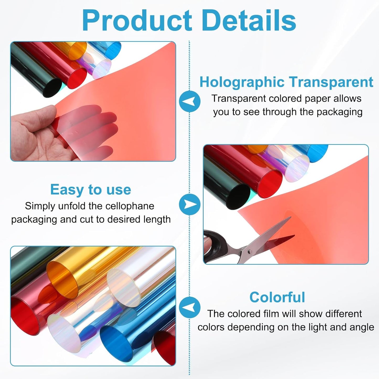 MECCANIXITY Iridescent Window Film,24" x 39" Iridescent Holographic PVC Fabric Dichroic Film Clear Vinyl Paper Roll for DIY Craft Gift Wrapping Bag Decoration,Pink