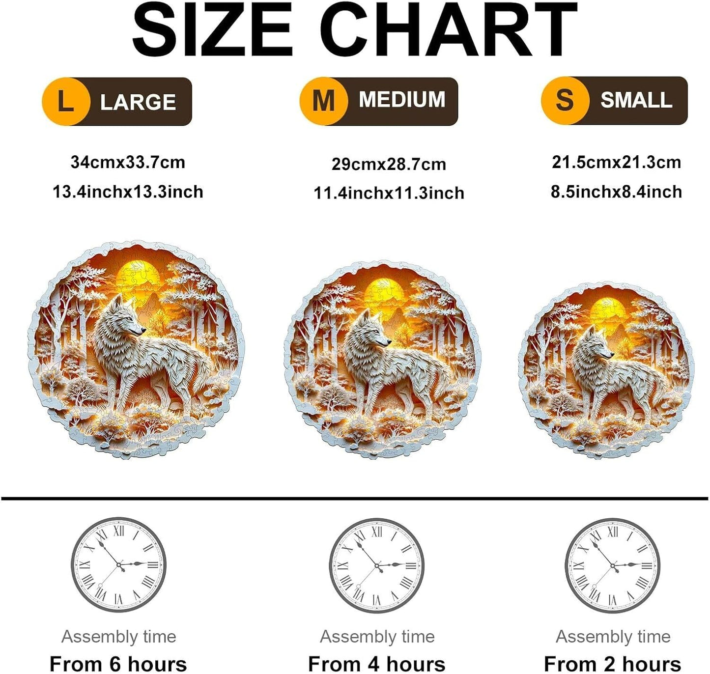 Wooden Puzzles for Adults, 3D Wolf Wooden Puzzles 200 Pieces, Unique Animal Shaped Wood Challenging Jigsaw Puzzles Gifts for Adults, 11.4x11.4in