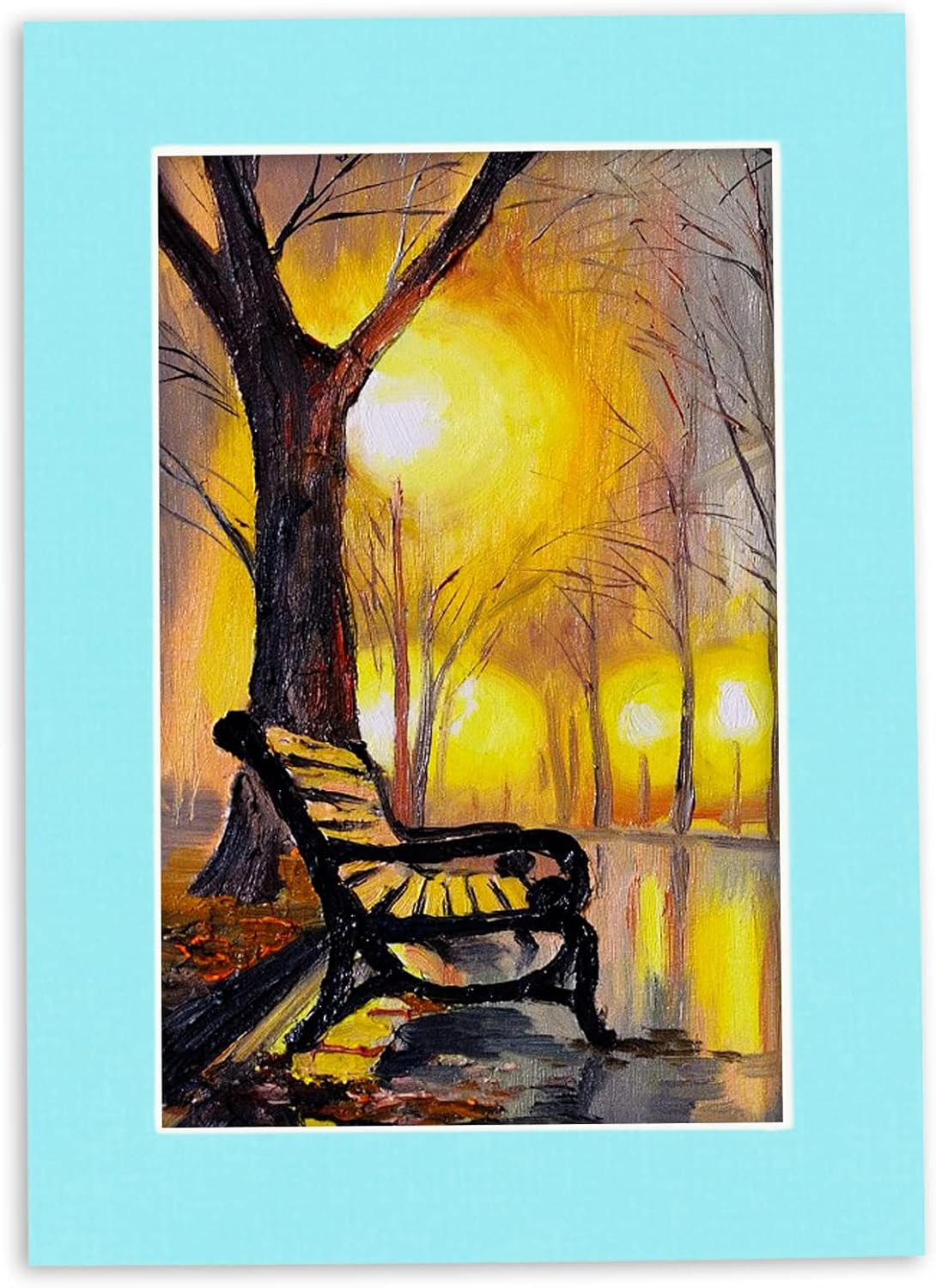 8.5x11 Mat Bevel Cut for 7x9 Photos - Acid Free Aquamarine Blue Precut Matboard - For Pictures, Photos, Framing - 4-ply Thickness