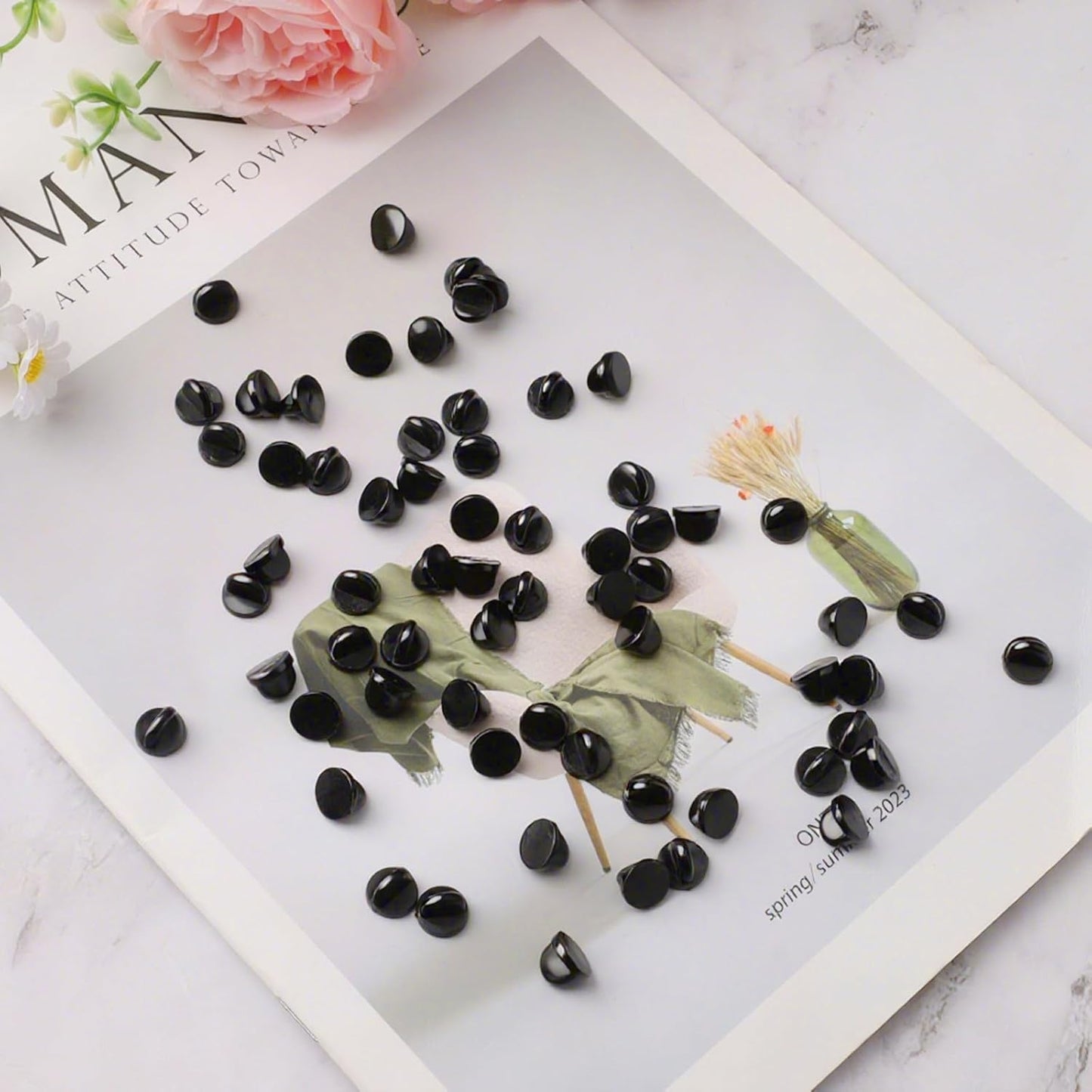 200 Pcs Black Rubber Pin Backs, Enamel Pin Backs, PVC Rubber Lapel Pin Backs, Secure Pin Backings for Replacement Uniform Enamel Pins