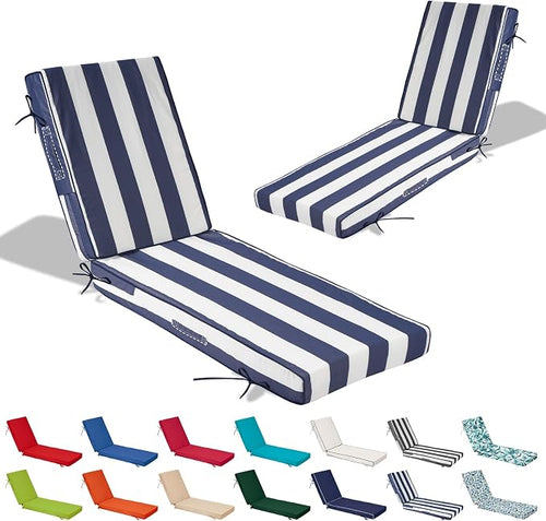 72x21x4in Lounge Cushions for Outdoor Furniture, Outdoor Lounge Chair Cushions by Odsiikly