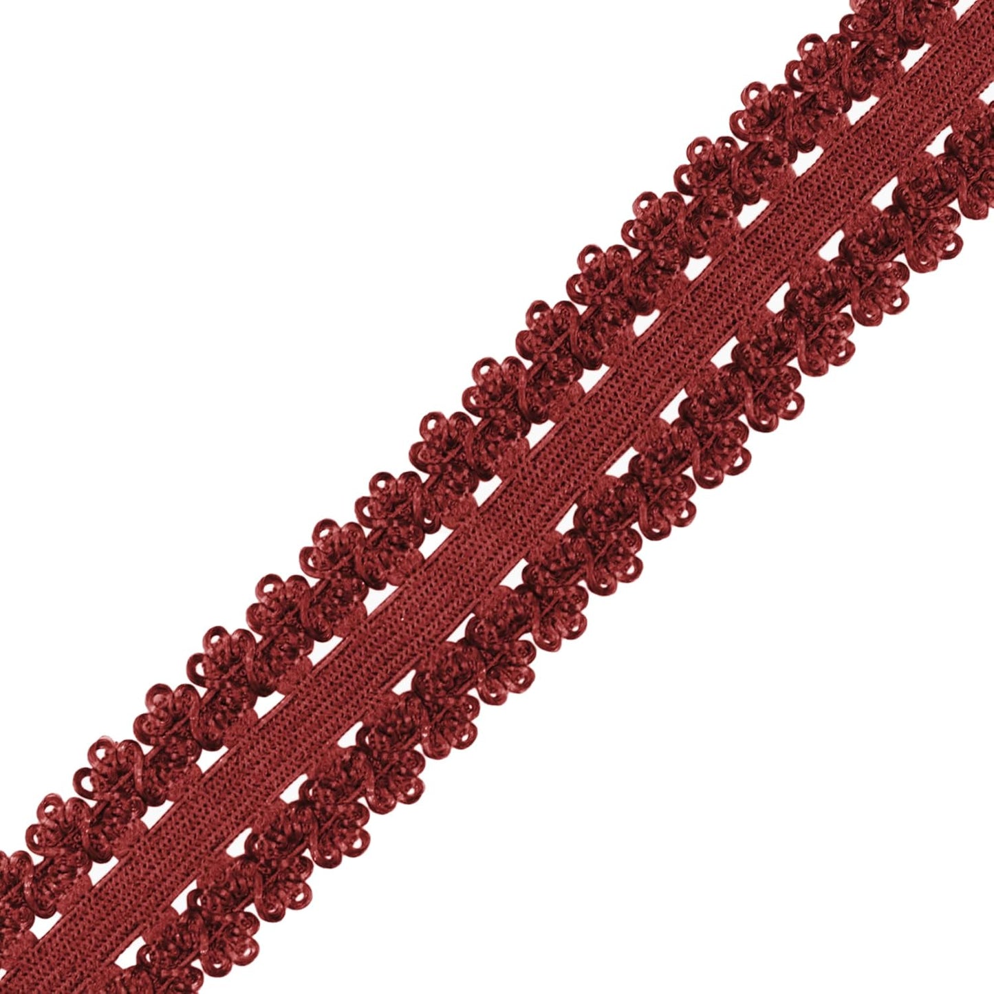Mandala Crafts Burgundy Stretch Lace Soft Elastic Trim Roll - 55 Yards 1 Inch Wide Stretchy Frilly Picot Ribbon for Sewing Lingerie, Headbands, Underwear, and Crafts