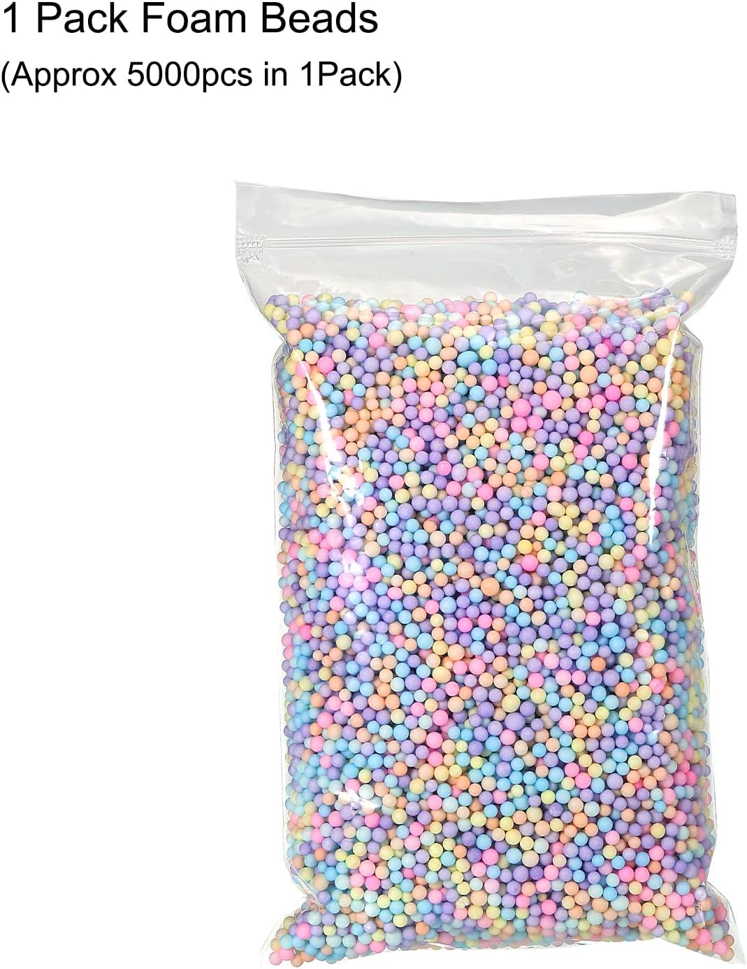 MECCANIXITY Foam Beads Foam Balls 4-6mm for Wedding and Party Decorations, Tiny Packing Balls, Arts DIY Crafts Supplies (Assorted Color,1 Pack Approx 5000pcs)