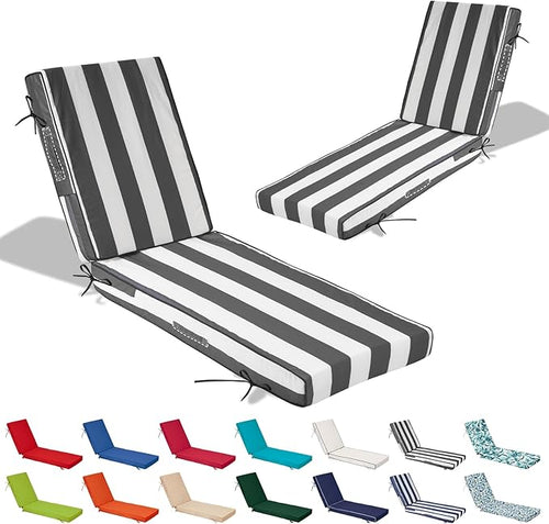 72x21x4in Lounge Cushions for Outdoor Furniture, Outdoor Lounge Chair Cushions by Odsiikly