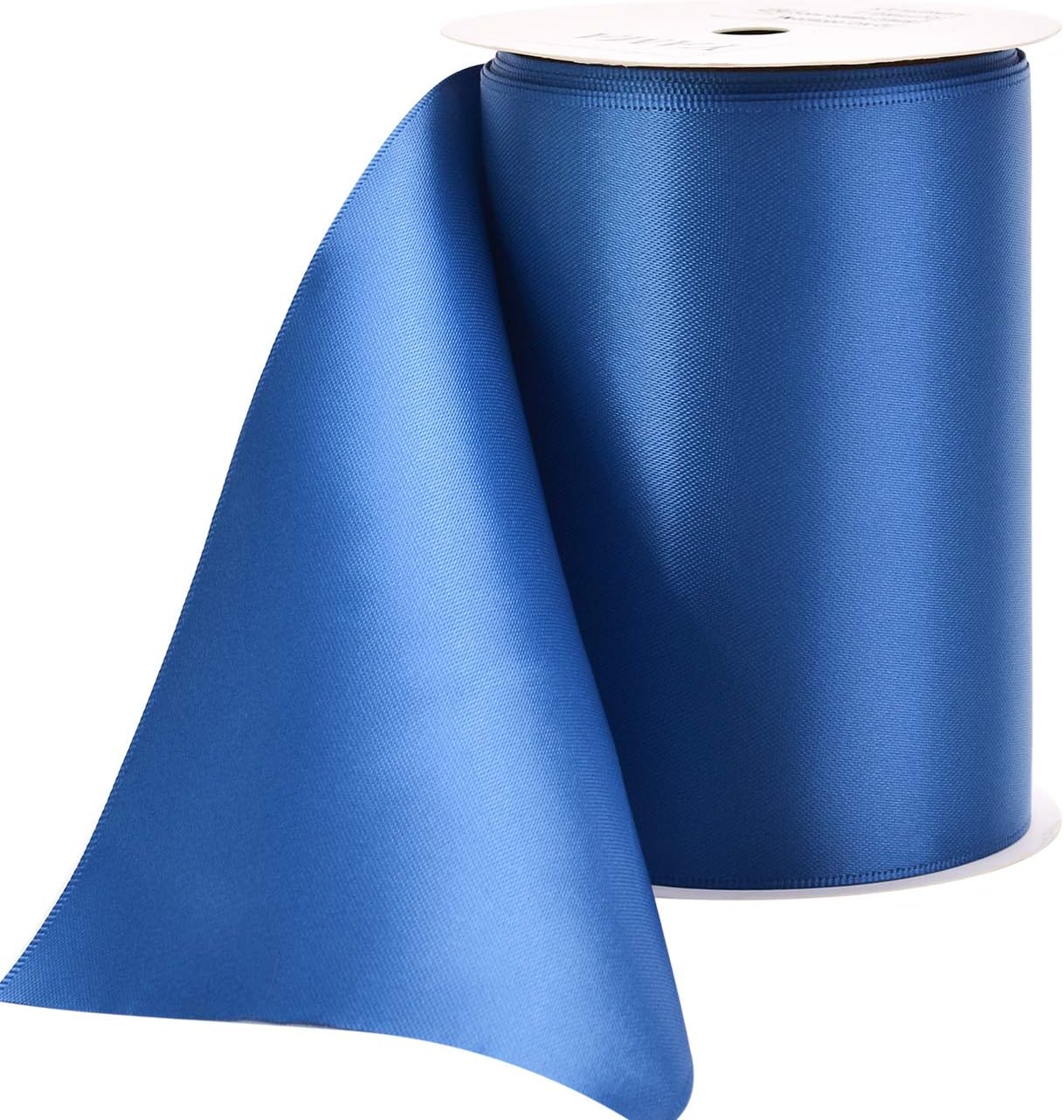 YAMA Double Face Satin Ribbon Roll - 4 inch Wide Solid Color Craft Ribbon, Great for Chair Sash,Making Bow, Sewing and Wedding Bouquet- 5 Yard/Spool, Royal Blue