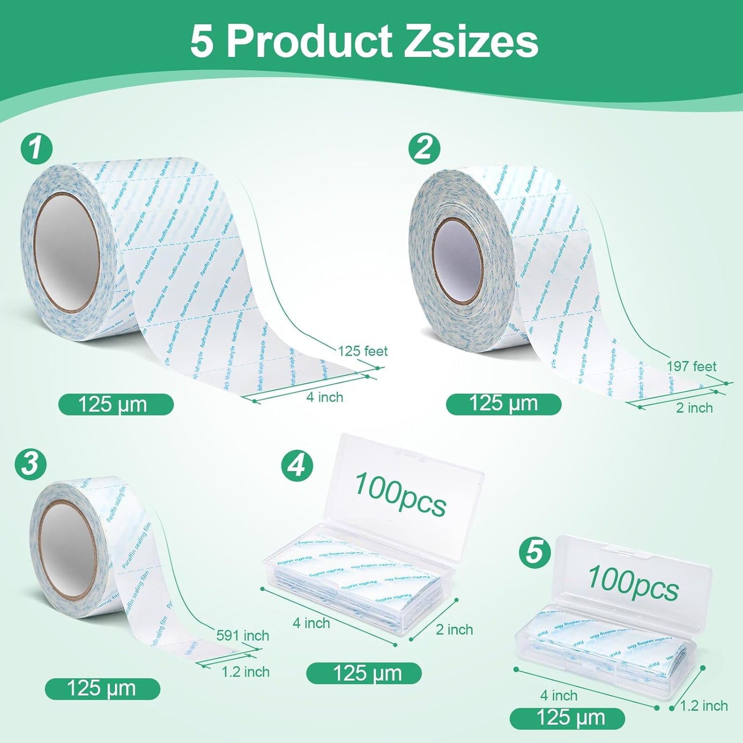 Lab Sealing Film Sheets, 1.2 inches (3cm) × 4 inches (10cm) (100pcs), Pre-Cut Plastic Wrap in Hard Case for Petri Dishes, Labware, Cryo Storage, Plant Grafting (BM-PSF-03)