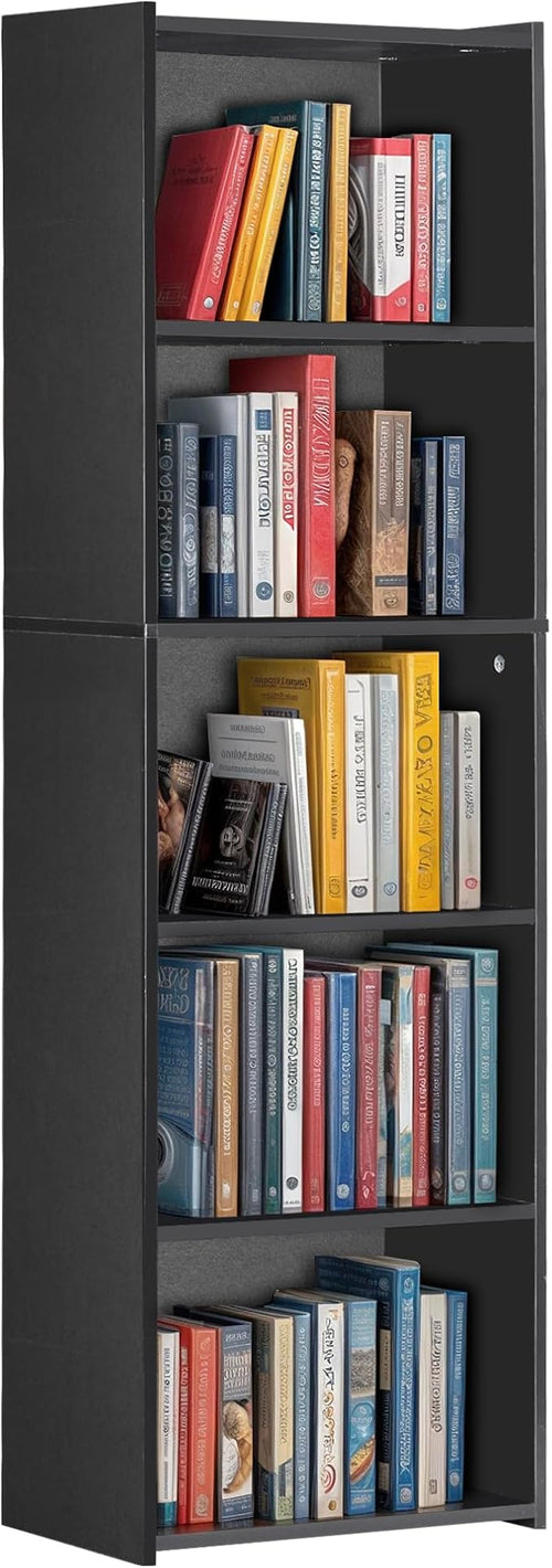 5 Tier Open Bookshelf, 52 Inch Bookcase Storage Rack by Saicool