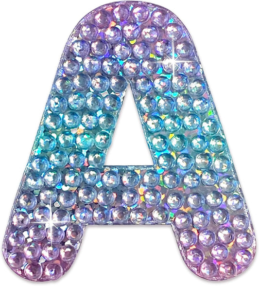 StickerBeans® Rhinestone Alphabet Letter Sticker A - Unique Sparkly Design 2” x 2” Cut-to-Shape Adhesive - Personalization, Collecting, Gifting, Scrapbooking, Decorating Laptops, Phone Cases, All Ages