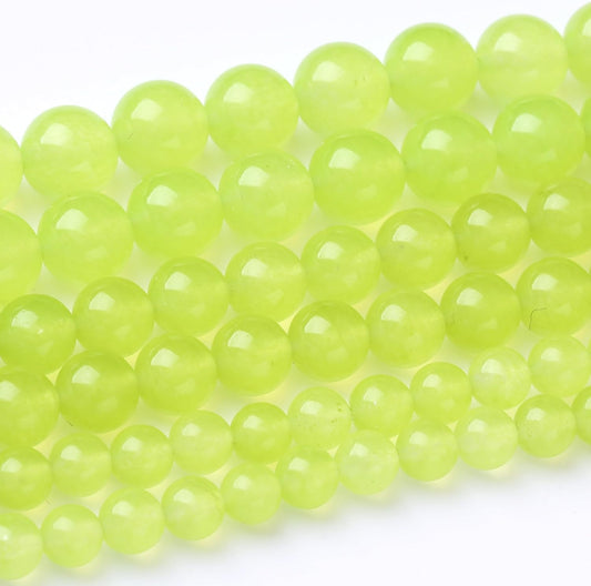60PCS 6MM Natural Apple Green Chalcedony Stone Beads Round Loose Stone Beads for Jewelry Making DIY Energy Stone Healing Power Bracelet 15"