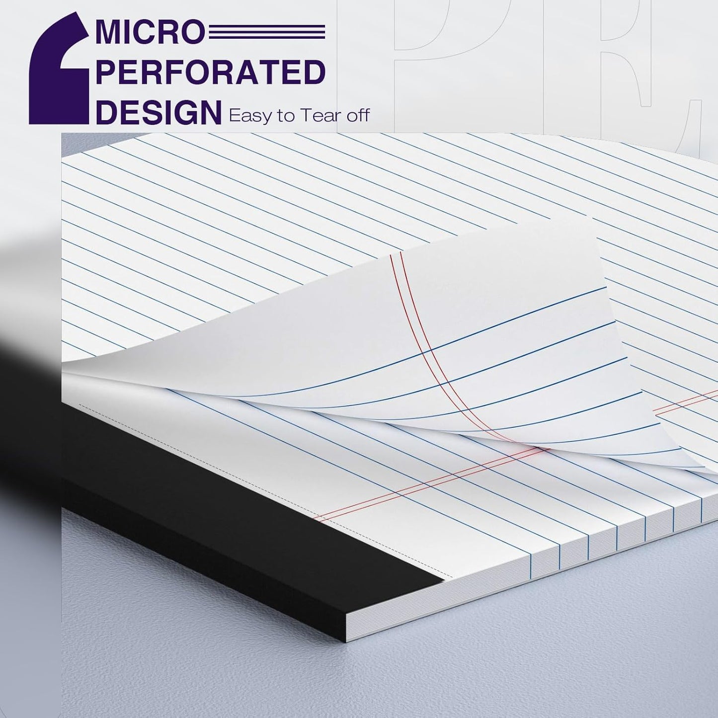 6 Pack Legal Pads 8.5 x 11 College Ruled 300 Sheets Note Pads 8.5 x 11 Notepads Perforated Writing Pads 8.5 x 11 Pads of Paper Lined White Paper, 50 Sheets per Notebook for Office & School Supplies