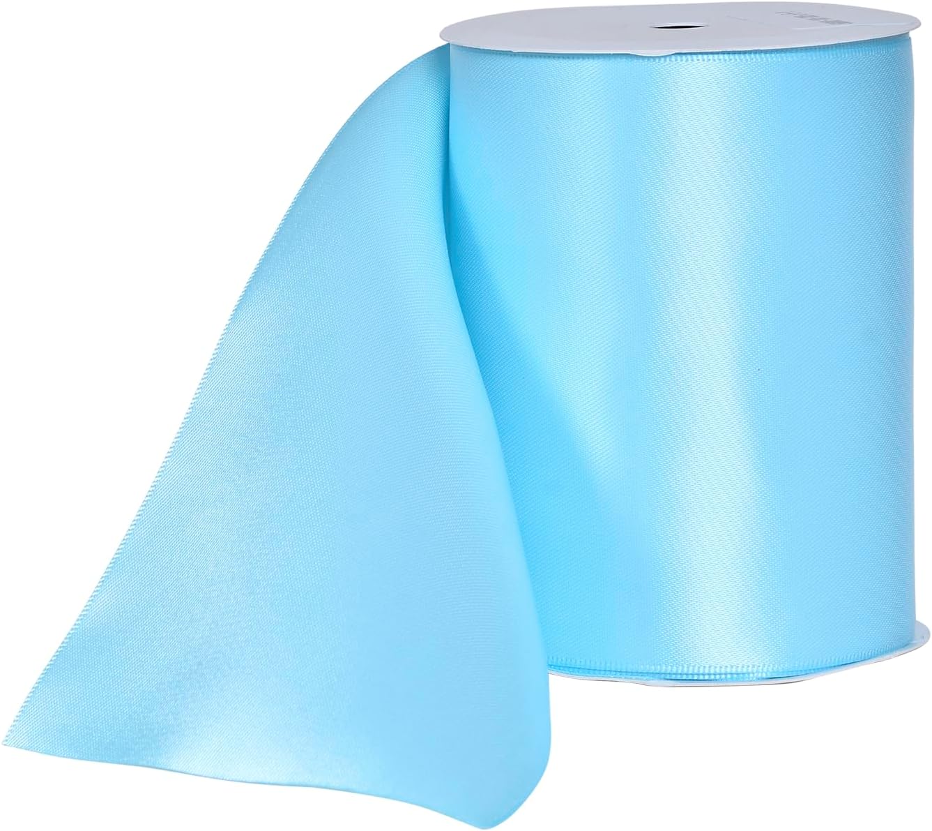 YAMA Light Blue Double Faced Satin Ribbon, 4 Inch 5 Yards, Great for Crafts Bows Flower Bouquet Wedding Home Decor Gift Wrapping