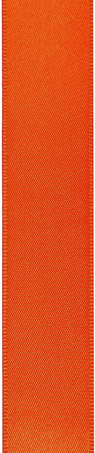 LIUYAXI Torrid Orange Double Faced Satin Ribbon, 1" X Continuous 25 Yards, Ribbons Perfect for Gift Wrapping Wedding Bouquet Decor DIY Craft Bow Making & Other Projects