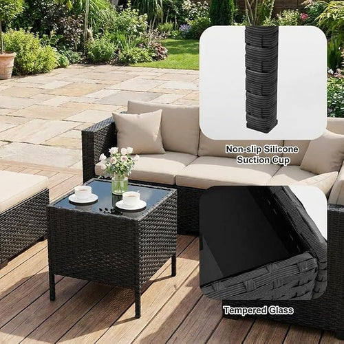 3PCS Outdoor Patio Bistro Set, PE Rattan Wicker Armchairs - Image 2