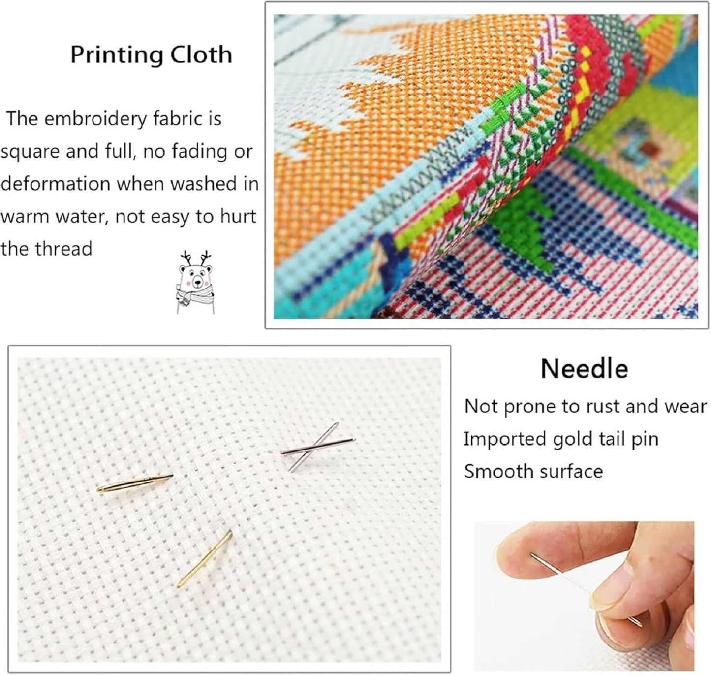 Fanxvivy Stamped Cross Stitch Kits for Adults Beginners Pillow Needlepoint Kit with Embroidery Pattern Needlework Kit Prestamped Stitches Kit 11CT Cross Stitching-Glacier Dragon 18x18 inch