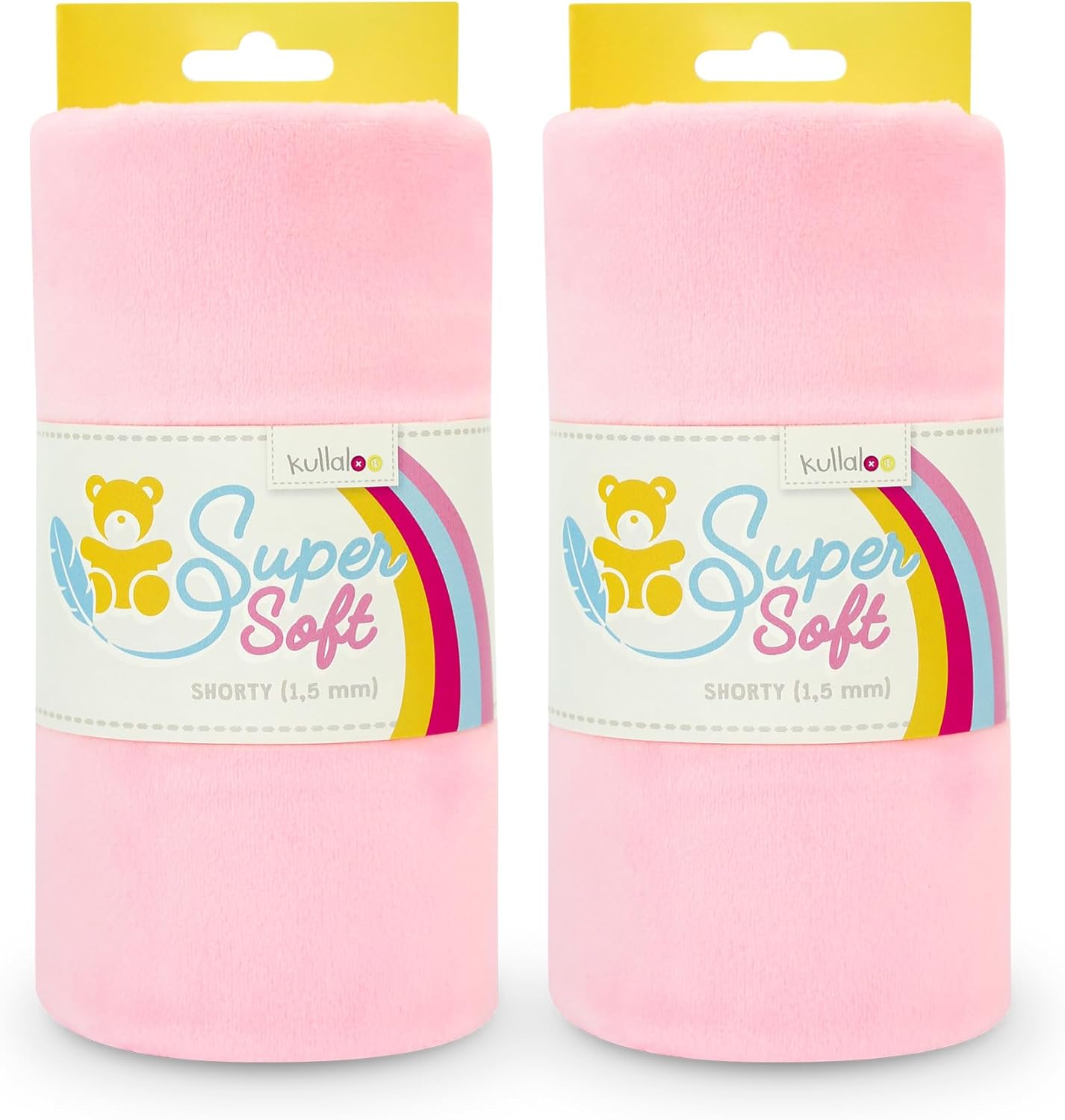 kullaloo Plush Fabric | Solid Baby Pink Minky Fabric for Sewing (Pack of 2) | Super Soft Cuddle Material | 39.5x29.5 | Plushies, Baby Blankets, Pillows, Dog Beds, Cat Beds, Baby Accessories, Apparel