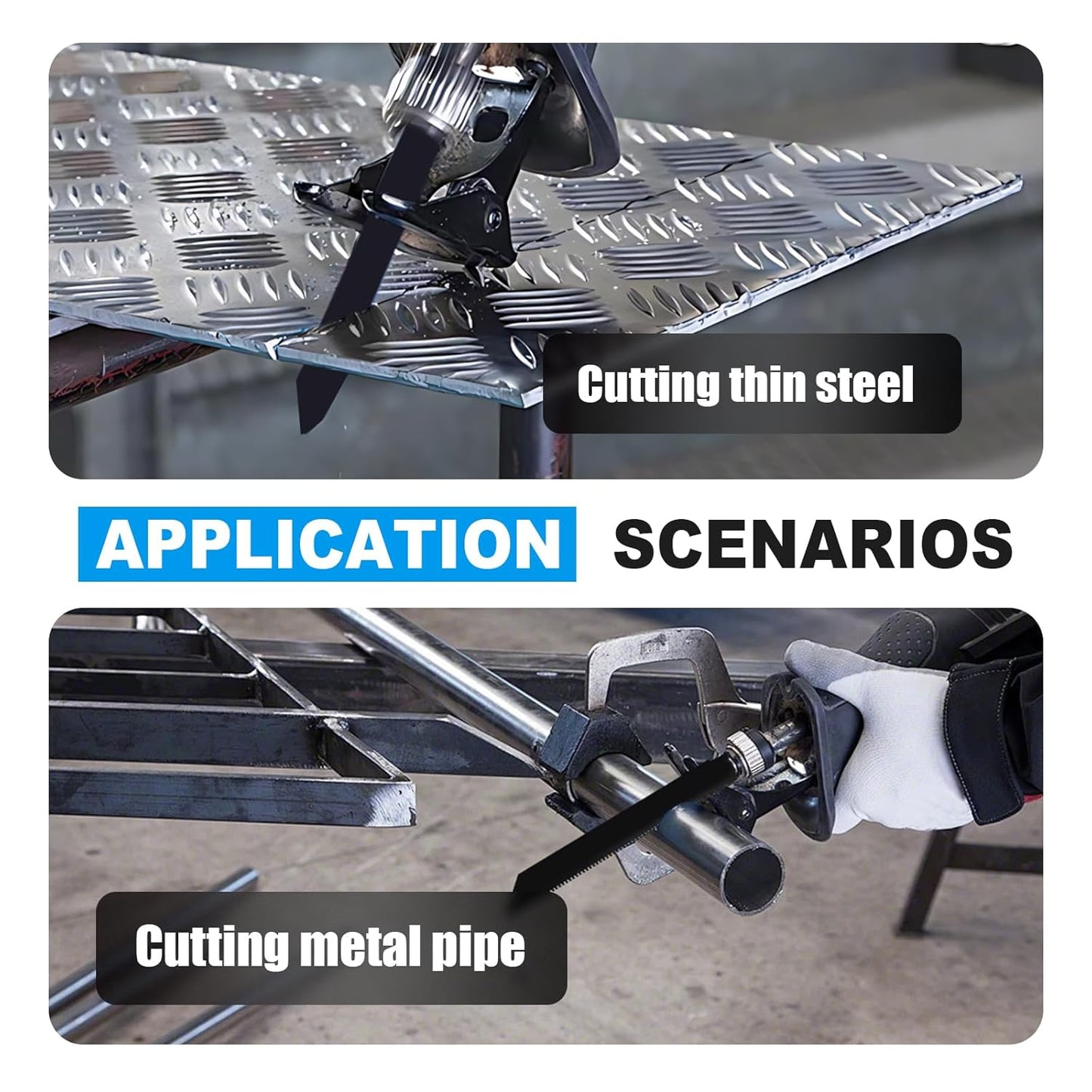 1 Pack 9 inch Reciprocating Saw Blades Set，8 TPI High Carbon Saw Blades for Metal ，Saw Blades with Organizer Case (1, 8T/9inch)