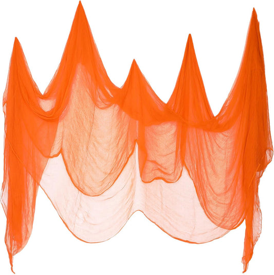 Boao Halloween Cheese cloth 85 x 197 Inch Orange Cheesecloth Roll for Crafts Large Cotton Muslin Gauze Fabric for Halloween Outdoor & Indoor Spooky Decoration
