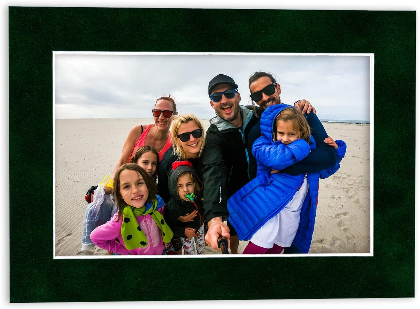 Pack of 25 Acid Free 11x14 Mats Bevel Cut for 8.5x11 Photos - Green Suede Precut Matboards With Backing Boards and Clear Photo Mat Bags For Pictures, Photos, Framing - 4-ply Thickness