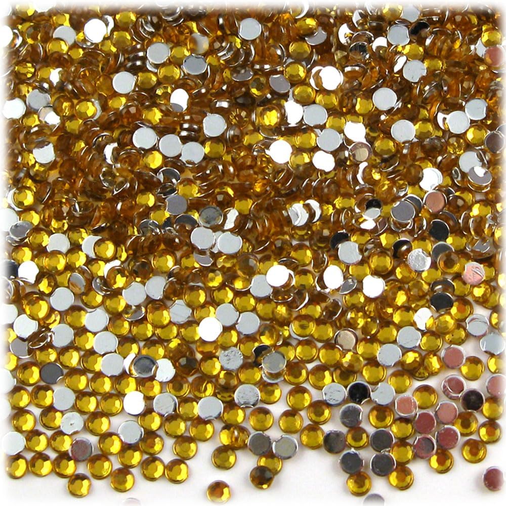 The Crafts Outlet 1,440pc Flatback Acrylic Rhinestones Round 3mm (10ss) Jet Black