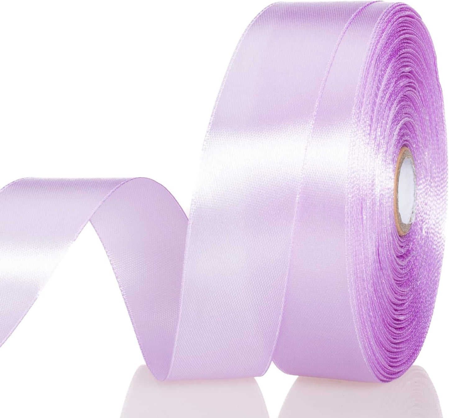 1 Inch Lilac Solid Satin Ribbon, 50 Yards Craft Fabric Ribbon for Gift Wrapping Floral Bouquets Wedding Party Decoration