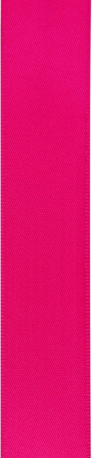LIUYAXI Hot Pink Stain Ribbon, 1" X Continuous 50 Yards, Double Faced Fabric Ribbon Perfect for Gift Wrapping Wedding Birthday Party Chair Sash Christmas Hair Floral Craft Sewing