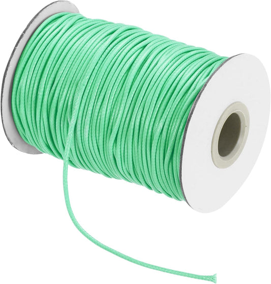 MECCANIXITY Waxed Cord 1.5mm Waxed Thread 87 Yard Wax String Leather Cord for Bracelet Making, Necklaces, Beading, Jewelry Making and DIY Crafts(Lake Blue)