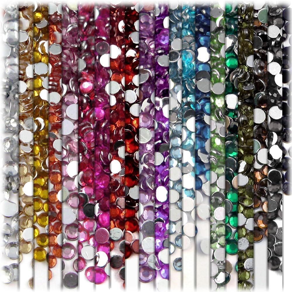 The Crafts Outlet 1,440pc Rhinestones Round 3mm (10ss) Flatback Beer Brown