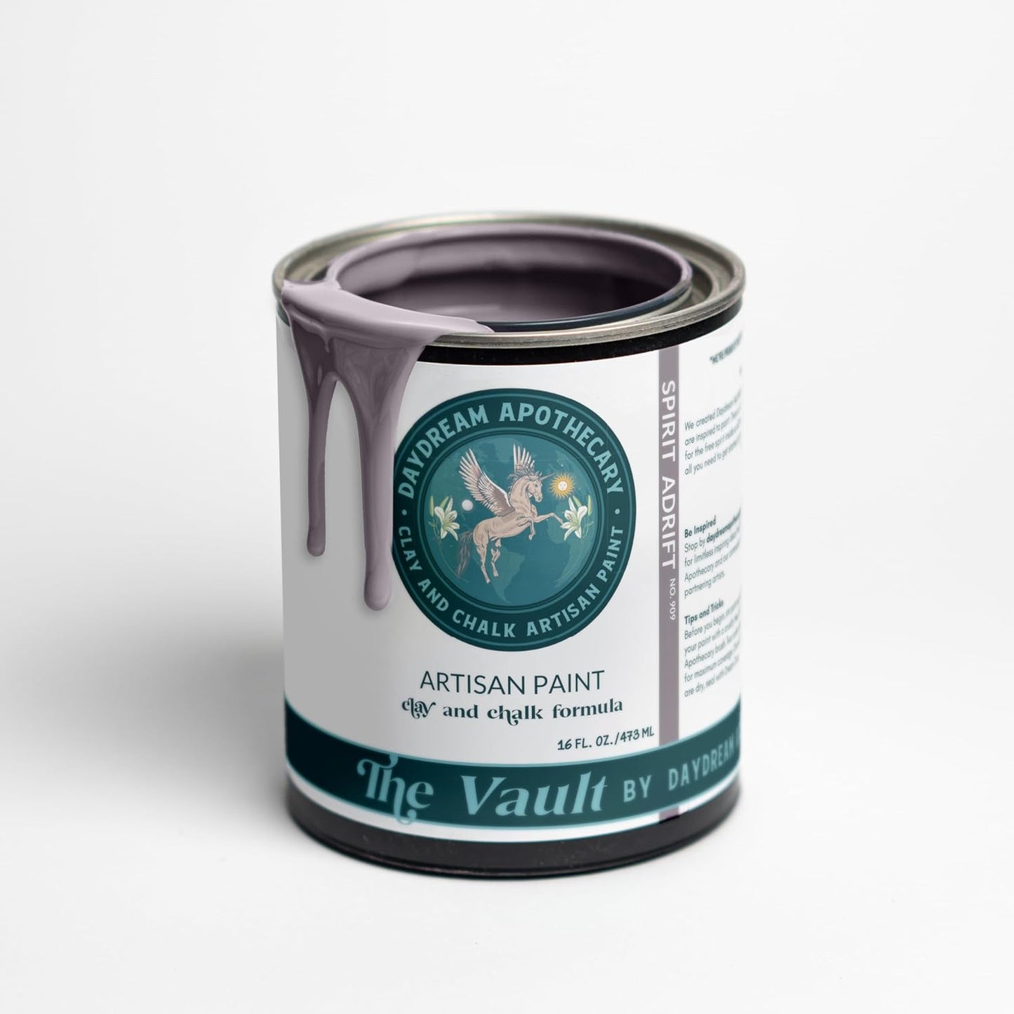 Daydream Apothecary Premium Chalk Style Paint for Furniture, Home Décor, Wood, DIY Interior Projects, Quick Dry, No Prep or Prime Needed, Matte Purple Grey - 16oz