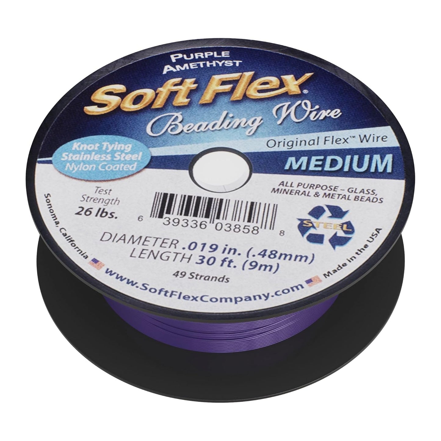 Soft Flex 49 Strand Beading Wire - Medium 0.19 Diameter - 100 Feet Nylon Design Wire
