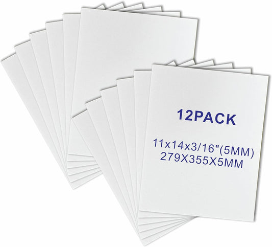 12 Pack Foam Core Board, ZJCEASER 11 x 14 White Poster Board, 3/16" Thickness Sign Board Craft Foam Sheet for Signboards, School Projects, University Displays, College Events, Arts & Crafts, Framing