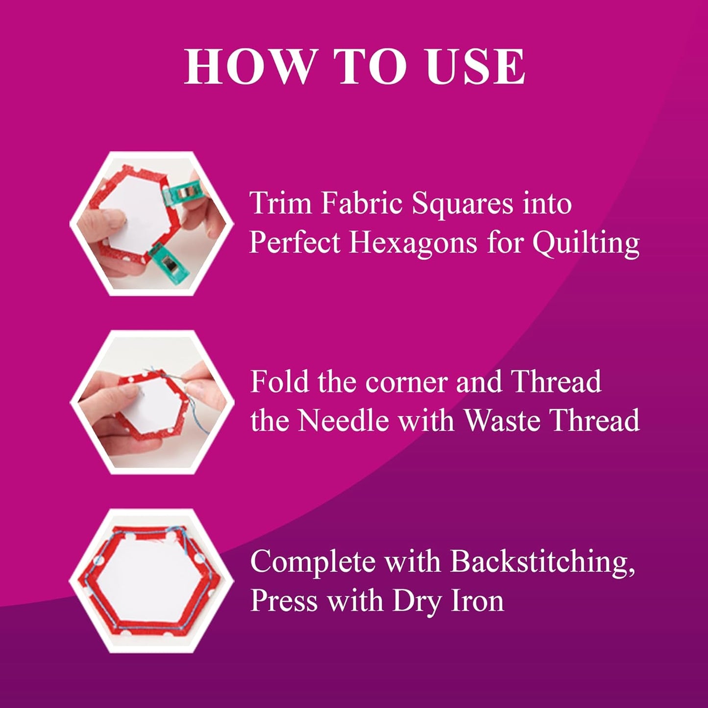 LaserThing Quilting Paper Templates | Handy Tools for Crafting Quilt Patterns | Ideal for Precision Quilting Projects | Includes 1'' Hexagon EPP Set - 300 Pieces