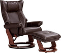 Benchmaster Morgan Java Swivel Faux Leather Recliner Chair by Benchmaster
