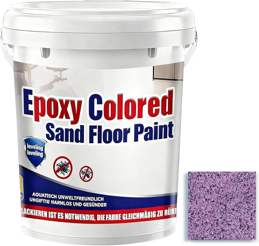 Epoxy Colored Sand Floor Paint, Epoxy Floor Paint for Concrete, High Gloss Marble Effect Coating, Waterproof Non-Slip Concrete Paints, Suitable for Indoor/Outdoor Use (Purple,160 oz/5 kg)