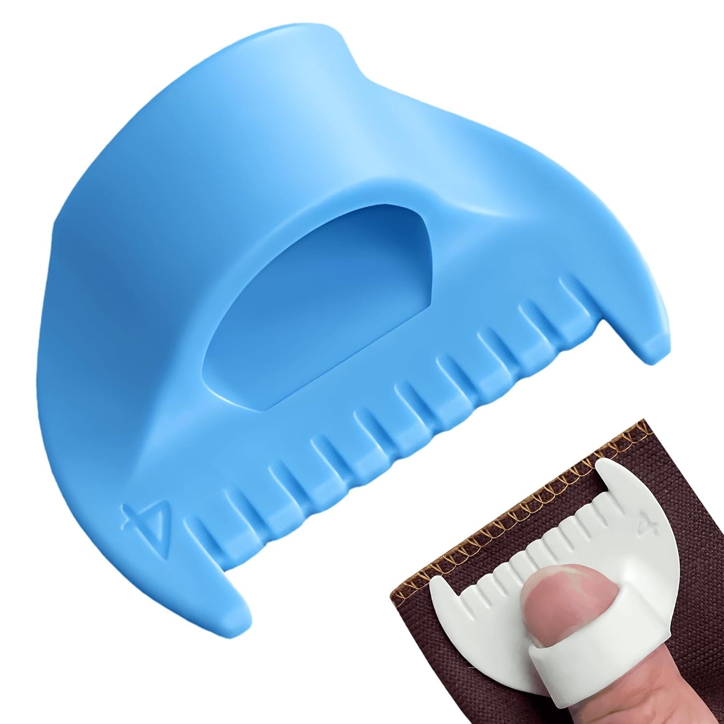 1 PCS 4mm Edge Lock Seam Guide, Mini Sewing Finger Ruler for Hand Sewing, DIY Sewing Kit Tool, Sewing Needle Gauge Measuring Guide, Blue