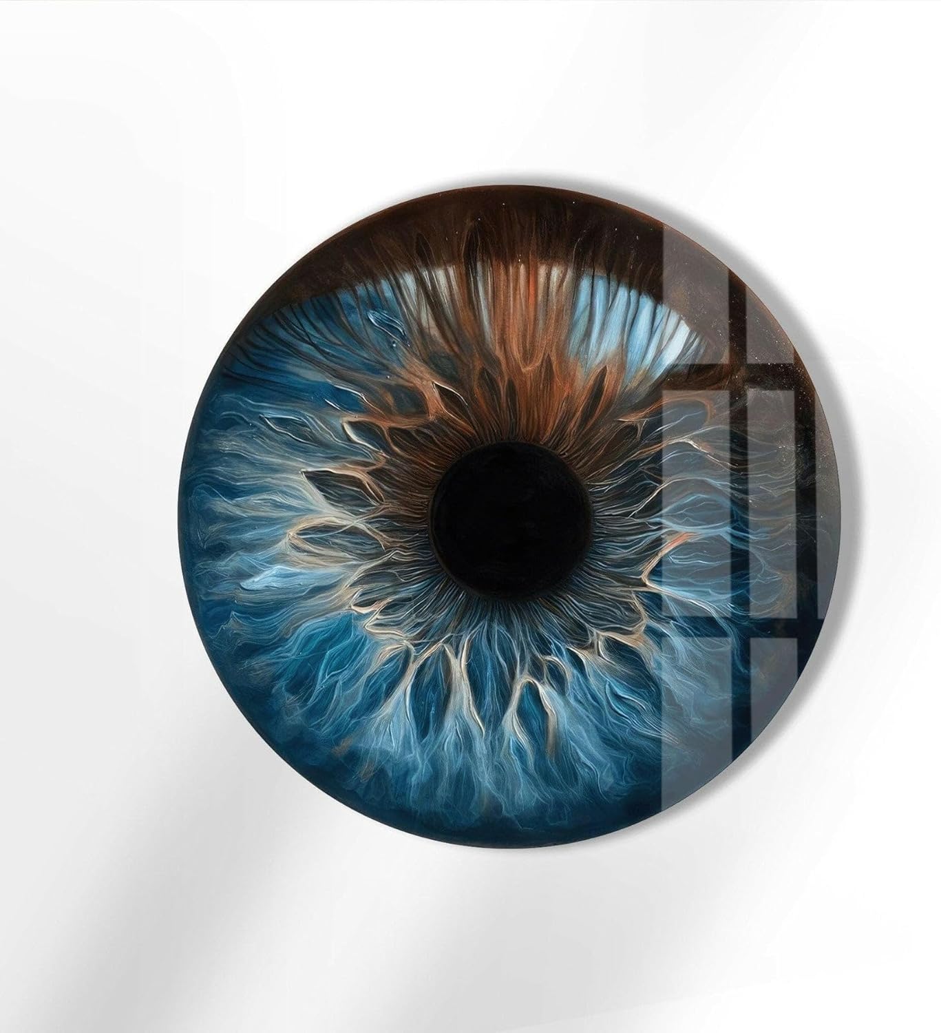 My Photostation.com 20''(50cm) Diameter Eye Round Blue Glass Wall Art Tempered Glass Printing Wall Decor Large Wall Art Wall Hangings