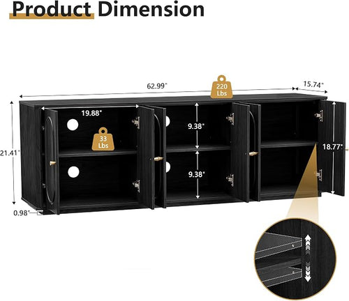 63'' Fluted Sideboard Buffet Cabinet - Image 2