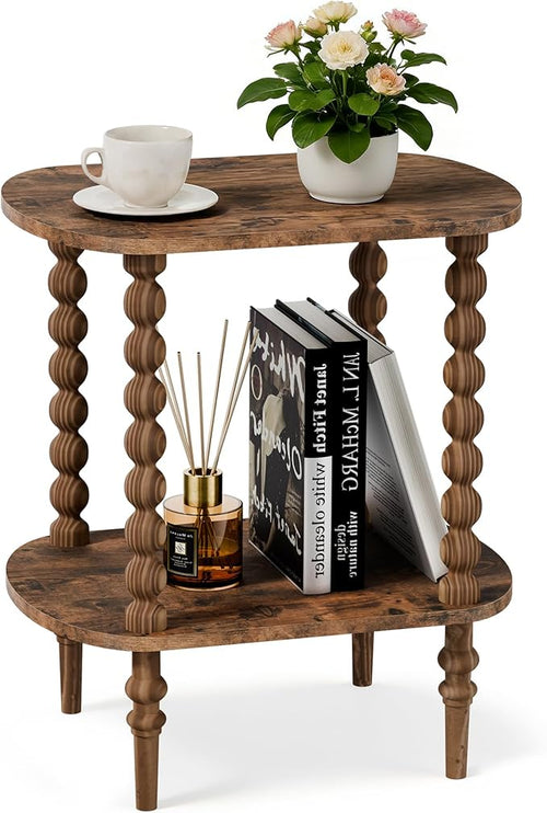 2-Tier Side Table, Small End Table by Unknown