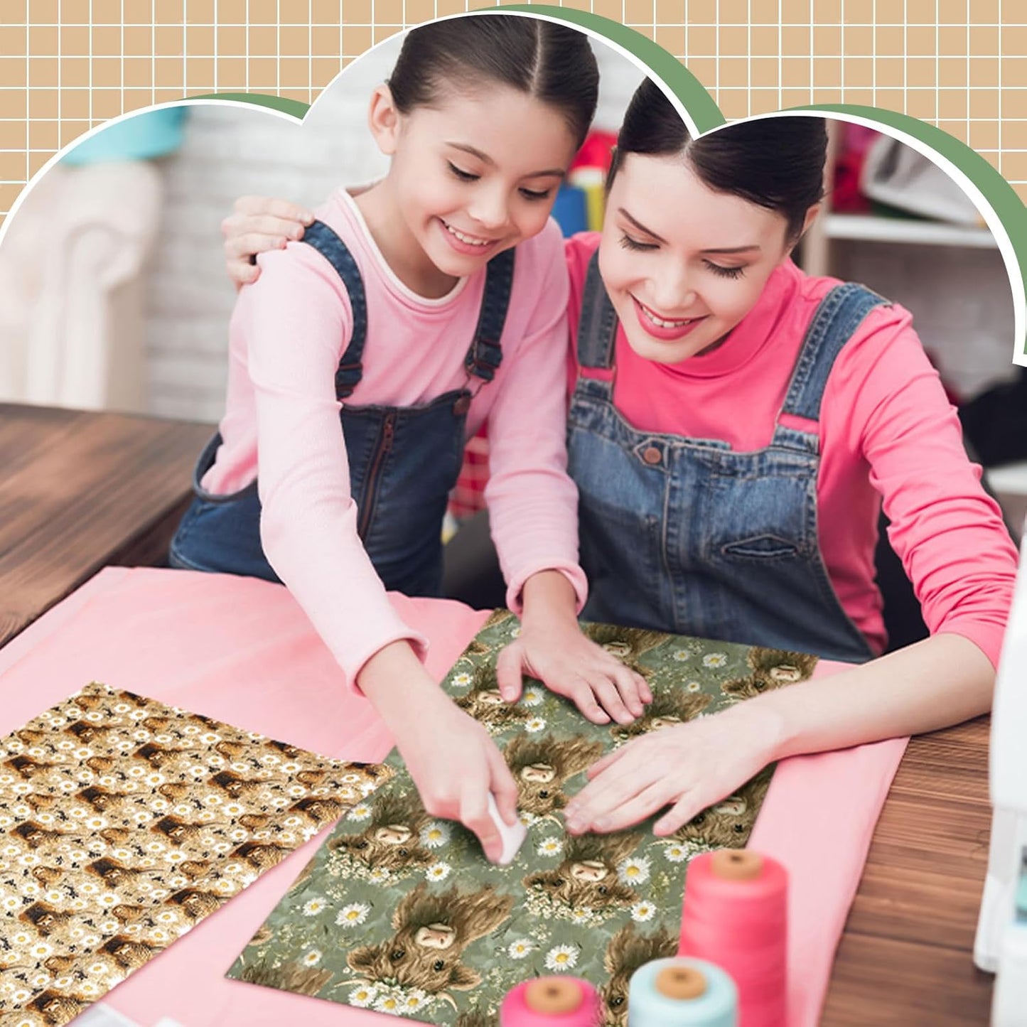 Ganeen 60 Pcs 10 x 10 Inch Highland Cow Quilting Fabric Squares Vintage Highland Cow Fat Patchwork Precut Strips Retro Multicolor Fabric Bundles for Holiday DIY Craft Sewing Quilt Material Handmade