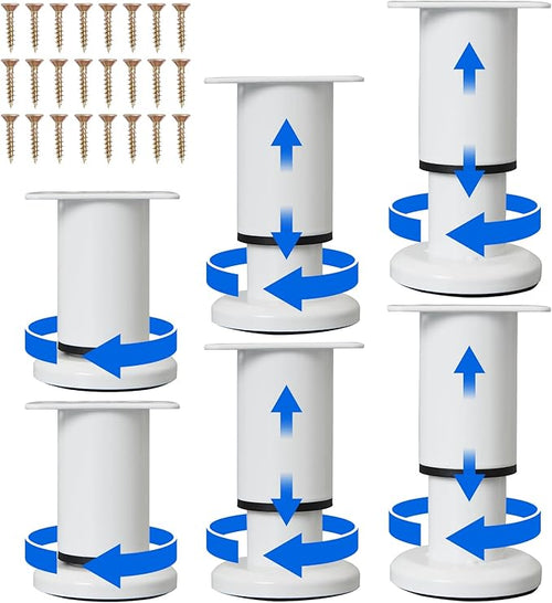 6 Pcs Adjustable Height Furniture Support Legs 3.15-4.72 inch, Metal Heavy Duty by Olldag