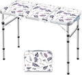 Yriuat Folding Camping Table 3ft Portable Picnic Table Adjustable Height Small by Yriuat