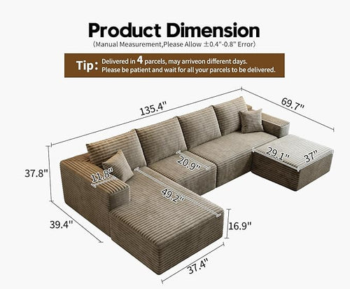 135.4" Cloud Modular Sectional Couch - Image 2