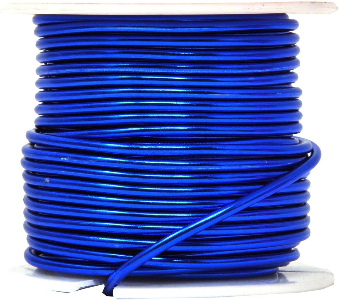 Mandala Crafts 12 Gauge Anodized Aluminum Craft Wire for Jewelry Making - 276 FT Colored Flexible Silver Copper True Blue Black Red Kelly Green Wire - Bendable for Bonsai Armature Crafting Sculpting