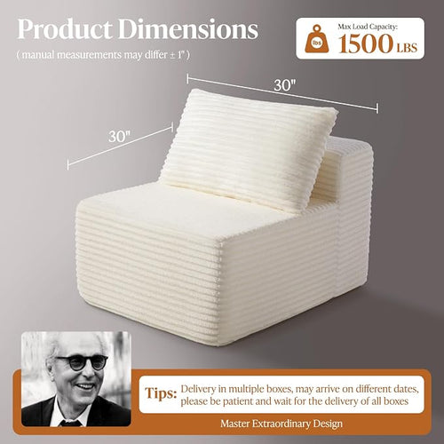30" Cloud Sectional Couch Single Seat - Image 2