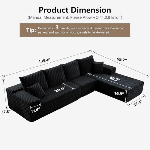 135" Cloud Sectional Couch - Image 2
