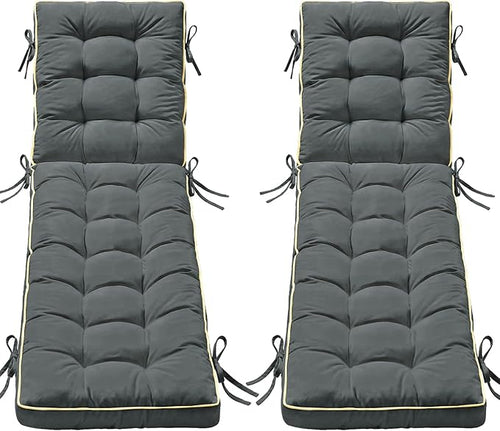 2 Pack 80x26 Inch Folding Chaise Lounge Cushion Quick Dry by AMCATON