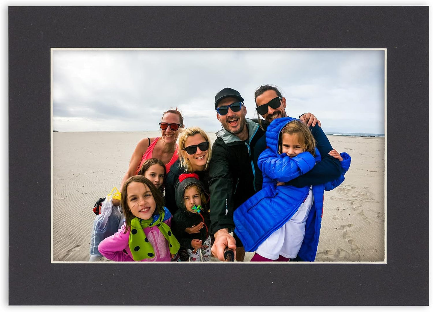 Pack of Ten 8.5x11 Mats Bevel Cut for 7x9 Photos - Acid Free Black Precut Matboards for Pictures, Photos, Framing - 4-ply Thickness