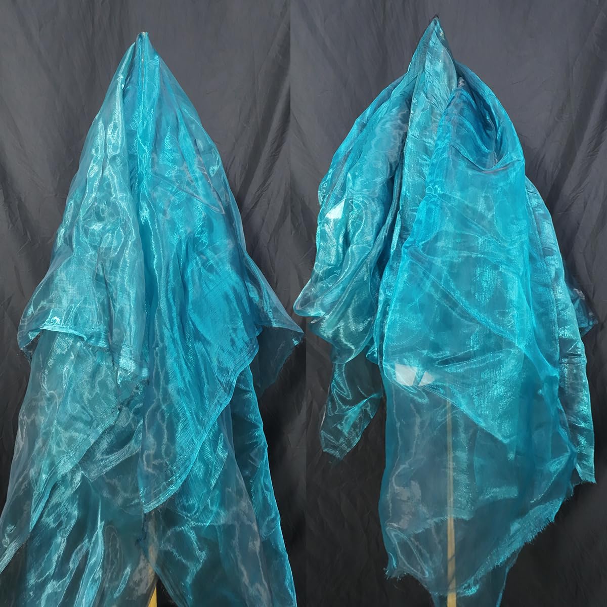 Two-Tone Iridescent Holographic Organza Fabric - 5.5 Yards by The Yard | Lightweight Sheer Tulle | for Wedding Dresses, Party Decor, DIY Crafts, Shiny Backdrops(Midnight Blue)