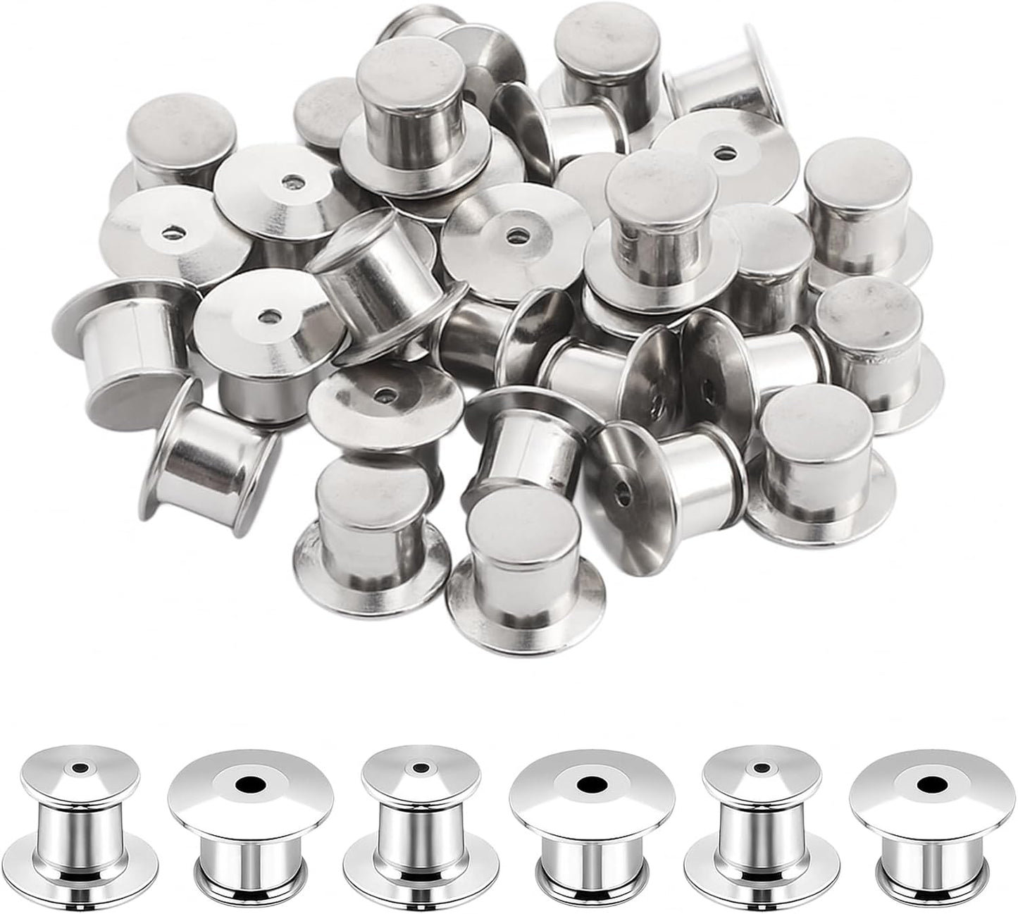 30 Pcs Pin Backs Locking, Metal Pin Backs Safety Pins Locks Pins Keepers Clasp, Lapel Brooch Holder for Brooch DIY Crafts Badges Enamel Lapel Needles