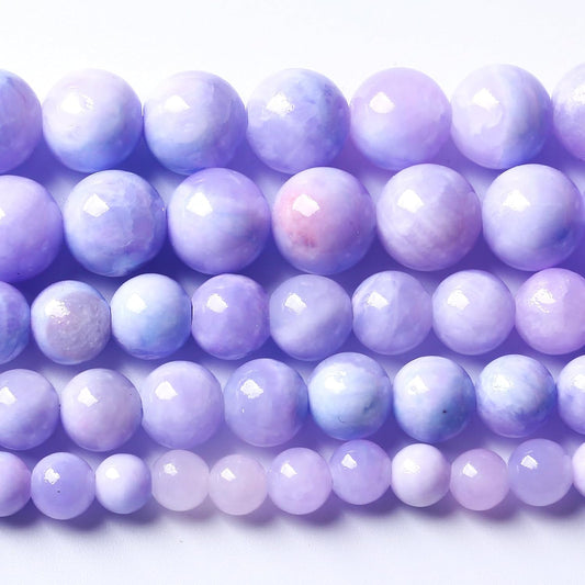 Galaxy Starry Purple Persian Jade Stone Beads Gem Round Loose Beads for Jewelry Making DIY Bracelet 72pcs 10mm 2 Strands 32"